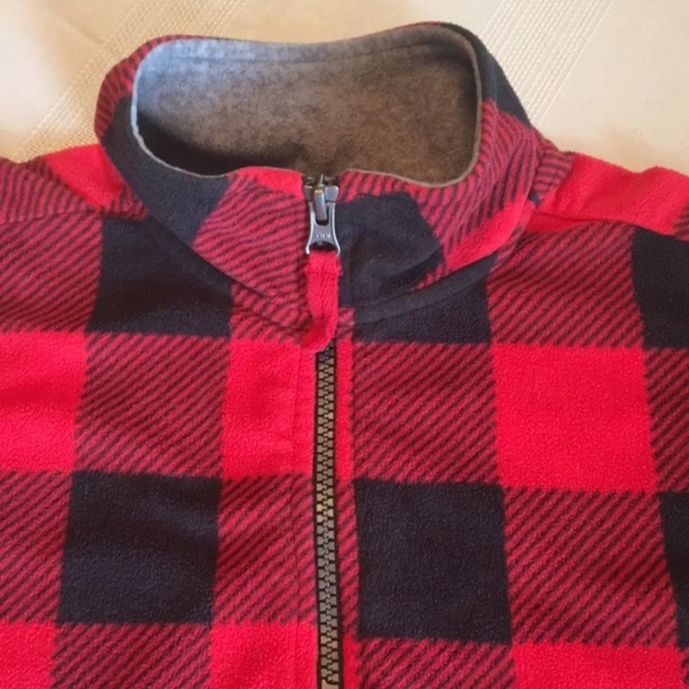 CARTER’S Kids Buffalo Check 1/4 zip fleece shirt